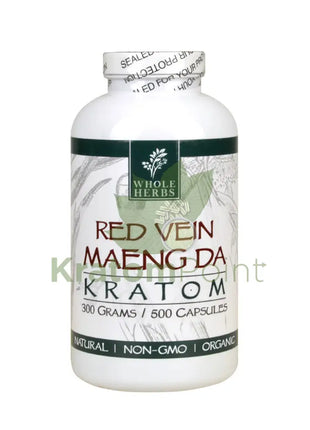 Whole Herbs Red Vein Maeng Da Kratom 500 count capsules