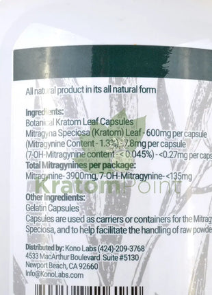 Whole Herbs Kratom Red Vein Maeng Da 500Ct Capsules Wholeherbs