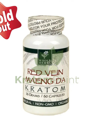 Whole Herbs Kratom capsules 60 count Red Vein Maeng Da
