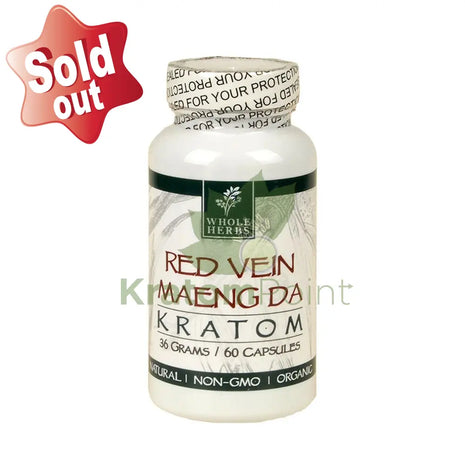 Whole Herbs Kratom capsules 60 count Red Vein Maeng Da