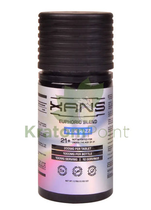 Xans Blue Razz Euphoric Blend 200mg Kratom Tablets 5ct