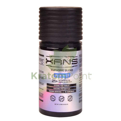 Xans Blue Razz Euphoric Blend 200mg Kratom Tablets 5ct