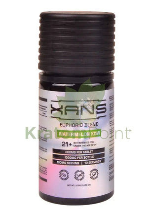 Xans Watermelon Kiwi Euphoric Blend 200mg Kratom Tablets 5ct