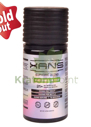 Xans Watermelon Kiwi Euphoric Blend 200mg Kratom Tablets 5ct