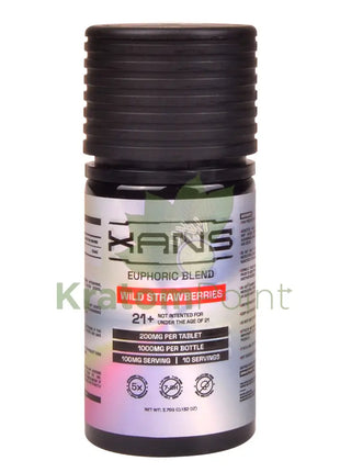 Xans Wild Strawberries Euphoric Blend 200mg Kratom Tablets 5ct