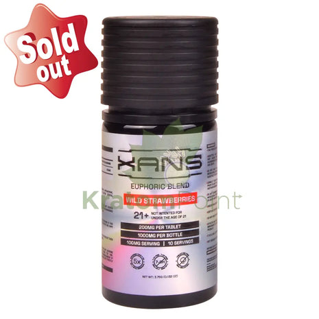 Xans Wild Strawberries Euphoric Blend 200mg Kratom Tablets 5ct